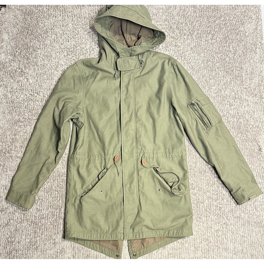 Alpha Industries Military Fishtail Parka Green Jacket M-65 Hooded Utility Men M